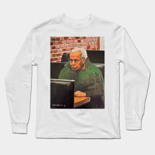 Portrait of Man in Pizzeria Long Sleeve T-Shirt